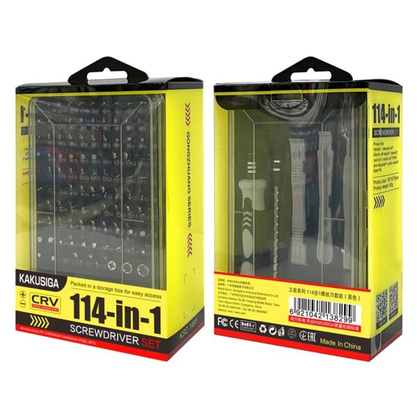Kakusiga KSC-1491 GONGZHUANG 114-in-1 screwdriver set Black