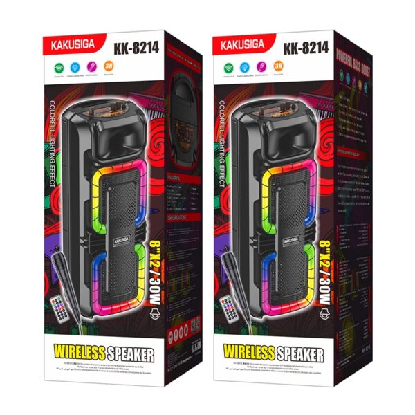 KAKUSIGA KK-8214 JIWU flame light wireless speaker Black