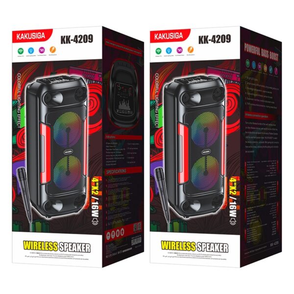 6921042146232-2 Kakusiga KK-4209 ZHIYUAN colorful light wireless speaker Black