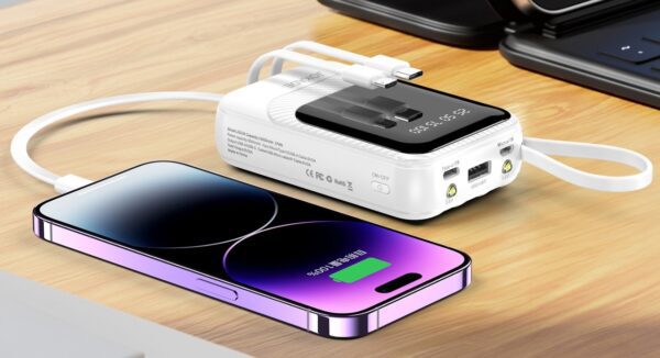 Jokade JG038 SHENGYUAN Series Four-wire Lighting Power Bank (10000mAh) Black