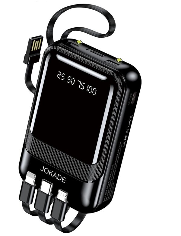 Jokade JG038 SHENGYUAN Series Four-wire Lighting Power Bank (10000mAh) Black