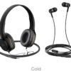 6931474709639 Hoco W24 Enlighten headphones with mic set gold