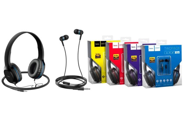 6931474709639-4 Hoco W24 Enlighten headphones with mic set gold