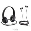 Hoco W24 Enlighten headphones with mic set purple