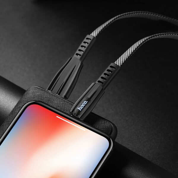 6931474711601-3 Hoco U70 Splendor charging data cable for iP dark gray