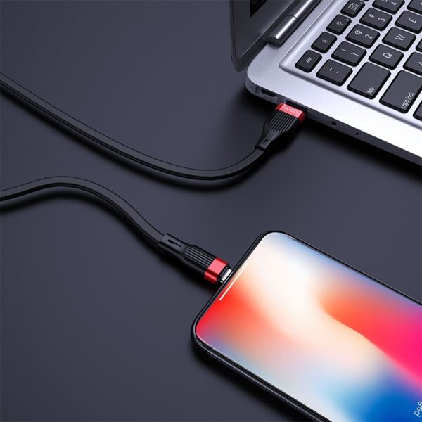 Hoco U72 Forest Silicone charging cable for iP black