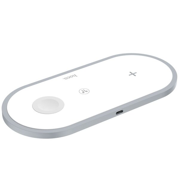 Hoco CW24 Handsome 3-in-1 wireless fast charger white