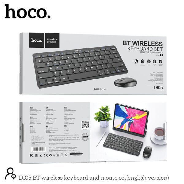 Hoco DI05 BT wireless keyboard and mouse set(russian version) white