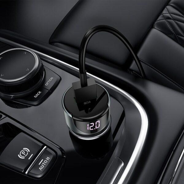 6931474742544 Hoco Z42 Light road dual port digital display PD20W+QC3.0 car charger black