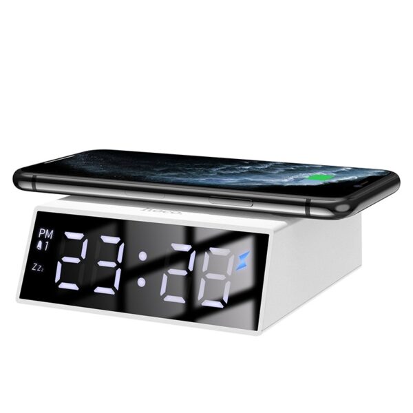6931474742865-3 Hoco DCK1 Clock with Wirelss Charging (Plastic verison)