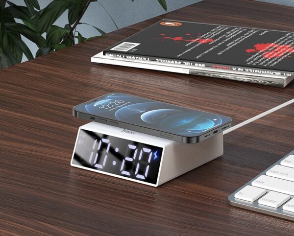 6931474742865-4 Hoco DCK1 Clock with Wirelss Charging (Plastic verison)