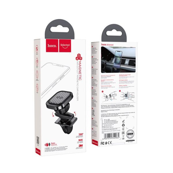 Hoco S49 Fuerte series air outlet magnetic car holder black