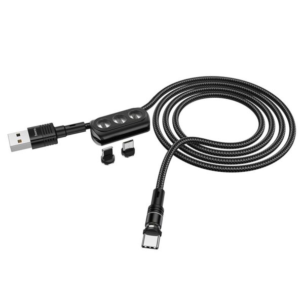 Hoco U98 3-in-1 Sunway multi-functional magnetic charging cable(Lightning/Micro/Type-C)