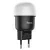 Hoco C87A Sparkle dual port night light charger(EU) black