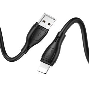 Hoco X61 Ultimate silicone charging data cable for iP black