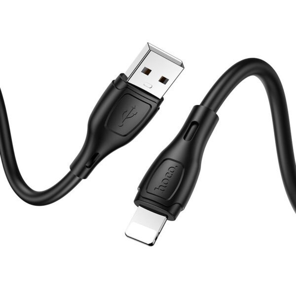 Hoco X61 Ultimate silicone charging data cable for iP black
