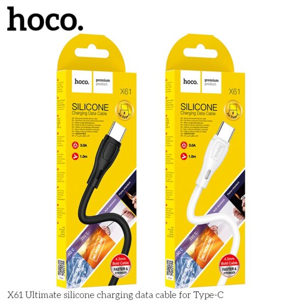 Hoco X61 Ultimate silicone charging data cable for Type-C black