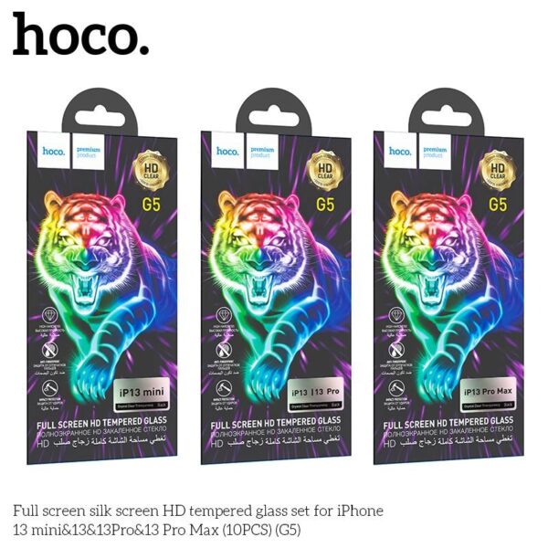 Hoco Full screen silk screen HD tempered glass set for iPXS Max/11 Pro Max(10PCS)(G5) black