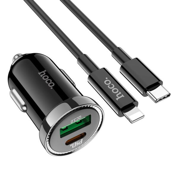 6931474757258 Hoco Z44 Leading PD20W+QC3.0 car charger set(Type-C to iP) black