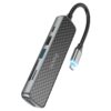 Hoco HB24 Easy display Type-C multifunction adapter(HDTV+USB3.0+USB2.0+SD+TF+PD) metal gray