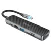 Hoco HB24 Easy display Type-C multifunction adapter(HDTV+USB3.0+USB2.0+SD+TF+PD) metal gray