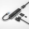 Hoco HB24 Easy display Type-C multifunction adapter(HDTV+USB3.0+USB2.0+SD+TF+PD) metal gray