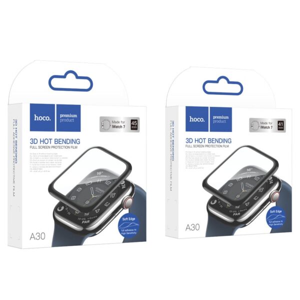 6931474760760-2 Hoco 3D Hot bending full adhesive protective film for iWatch Series7(45mm)(A30) black