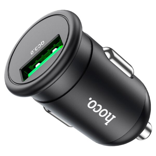 Hoco Z43 Mighty single port QC3.0 car charger set(Micro) black