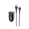 Hoco Z43 Mighty single port QC3.0 car charger set(Micro) black