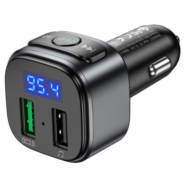 Hoco E67 Fighter QC3.0 car BT FM transmitter black