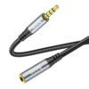 Hoco UPA20 3.5 audio extension cable male to female(L=1M) metal gray