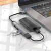 Hoco HB26 4 in 1 adapter(USB to USB3.0+USB2.0*3) metal gray