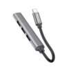 Hoco HB26 4 in 1 adapter(Type-C to USB3.0+USB2.0*3) metal gray
