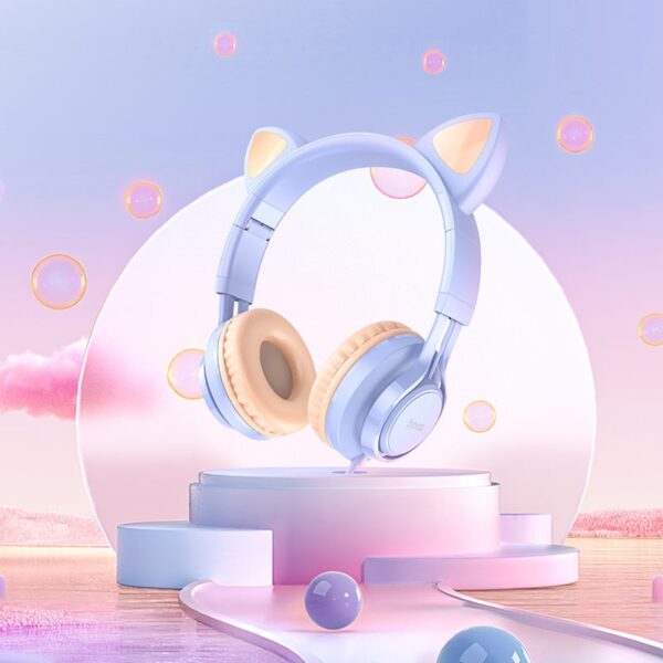 Hoco W36 Cat ear headphones with mic dream blue