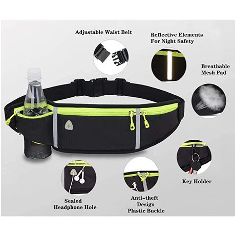 Hoco BAG05 Plentiful multifunctional sports waist bag black