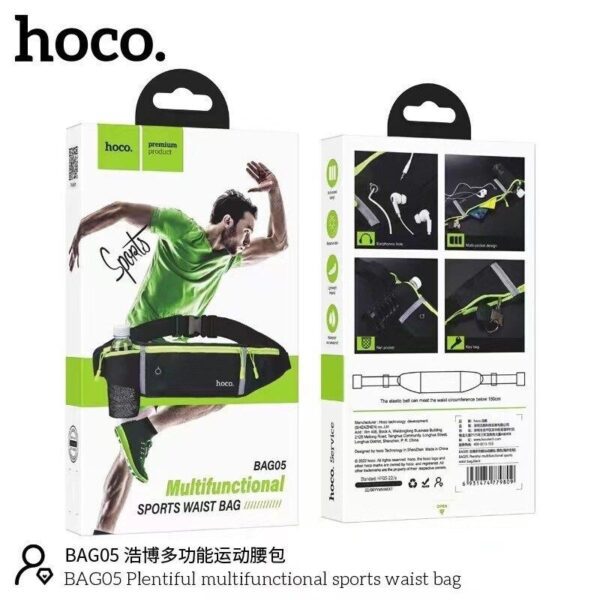Hoco BAG05 Plentiful multifunctional sports waist bag black