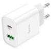 Hoco C80A Plus Rapido PD20W+QC3.0 charger set(C to iP)(EU) white