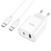 Hoco C80A Plus Rapido PD20W+QC3.0 charger set(C to iP)(EU) white