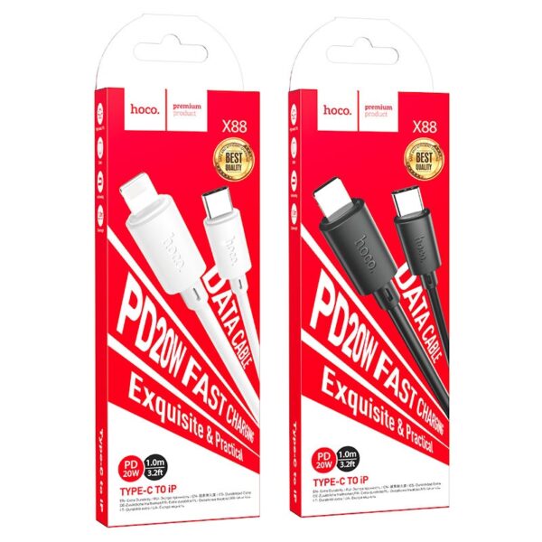 Hoco X88 Gratified PD charging data cable for iP(unpackaged) white