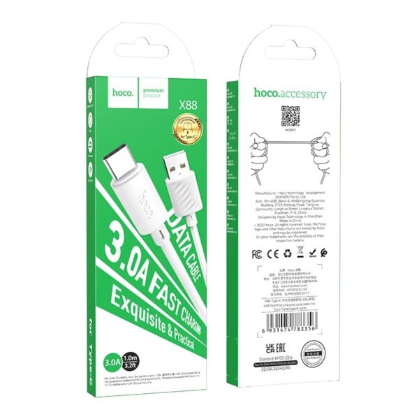 Hoco X88 Gratified charging data cable for Type-C(packaged) black