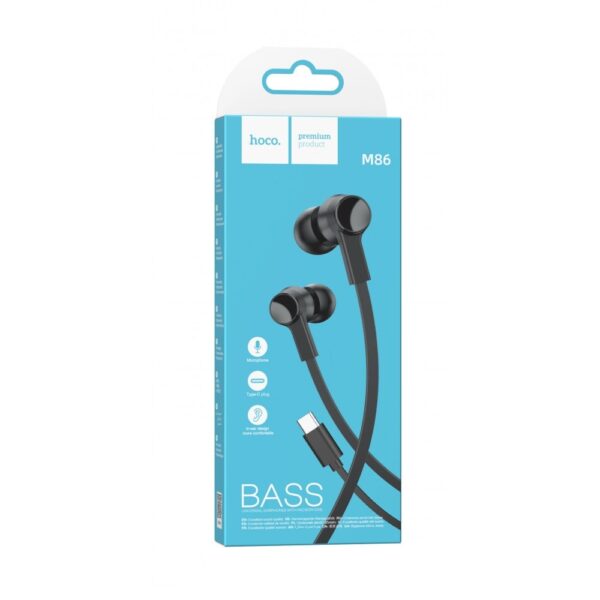6931474783950-4 Hoco M86 Ocean universal digital earphones with microphone for Type-C white