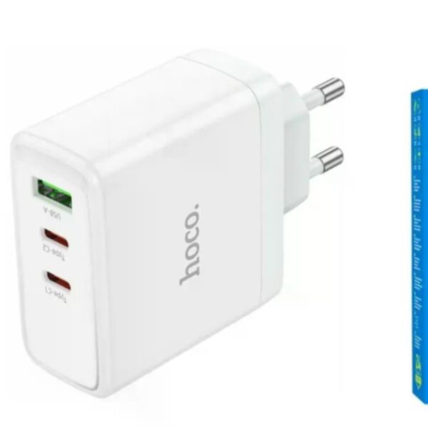 Hoco N30 Glory PD65W three-port(2C1A) fast charger(EU) white