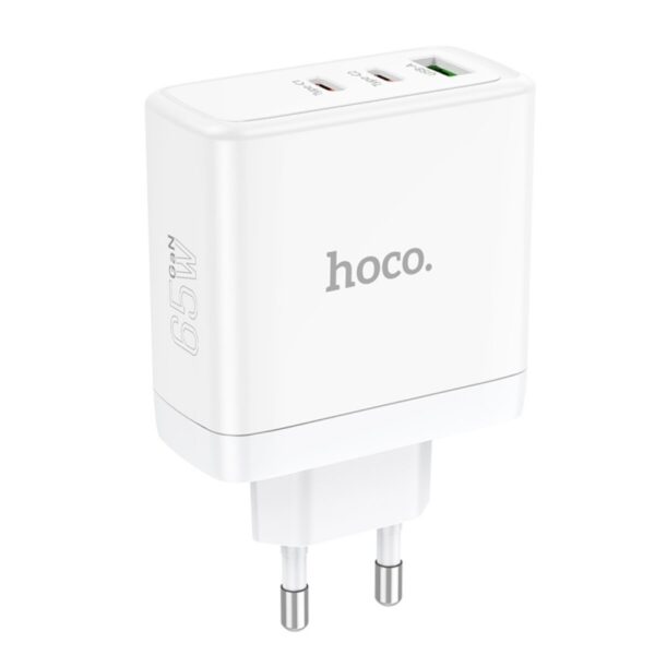Hoco N30 Glory PD65W three-port(2C1A) fast charger(EU) white