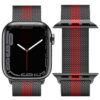Hoco iWatch WA03 Simple beauty series milanese steel strap(38/40/41mm) black and red