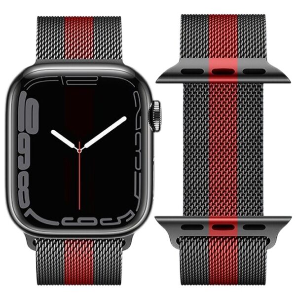 Hoco iWatch WA03 Simple beauty series milanese steel strap(38/40/41mm) black and red