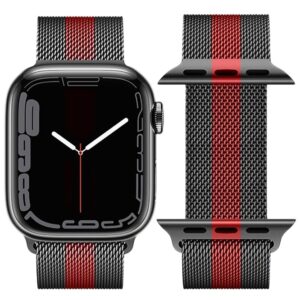 Hoco iWatch WA03 Simple beauty series milanese steel strap(42/44/45/49mm) black and red