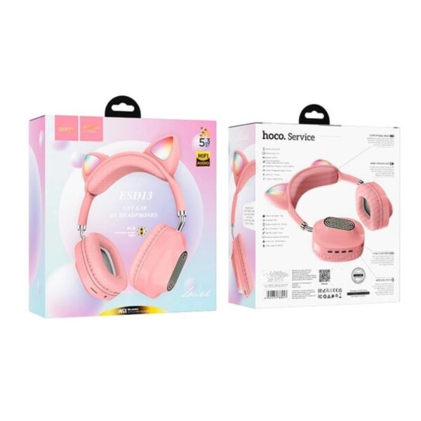 Hoco ESD13 Skill cat ear BT headphones pink