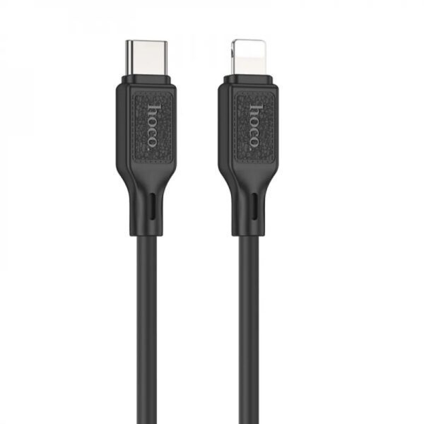 Hoco X90 Cool silicone PD charging data cable for iP black