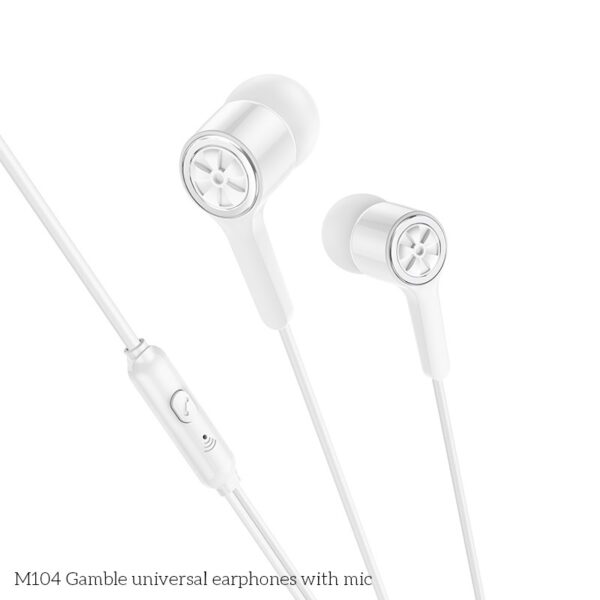 6931474789204 Hoco M104 Gamble universal earphones with mic white