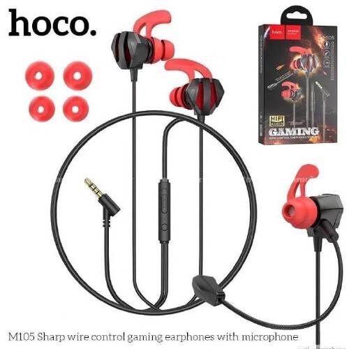 6931474789792-2 Hoco M105 Sharp wire control gaming earphones with microphone black